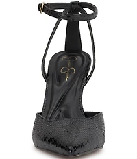 Jessica Simpson Kalynia Embossed Ankle Strap Pumps