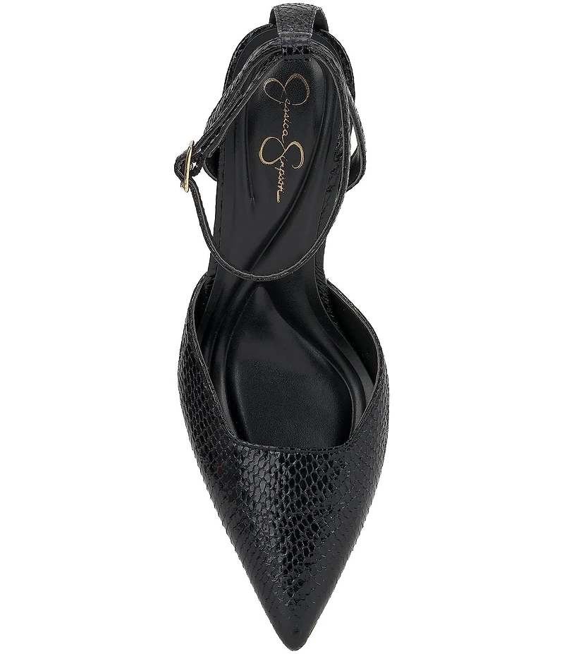 Jessica Simpson Kalynia Embossed Ankle Strap Pumps