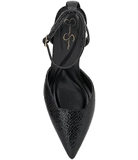 Jessica Simpson Kalynia Embossed Ankle Strap Pumps