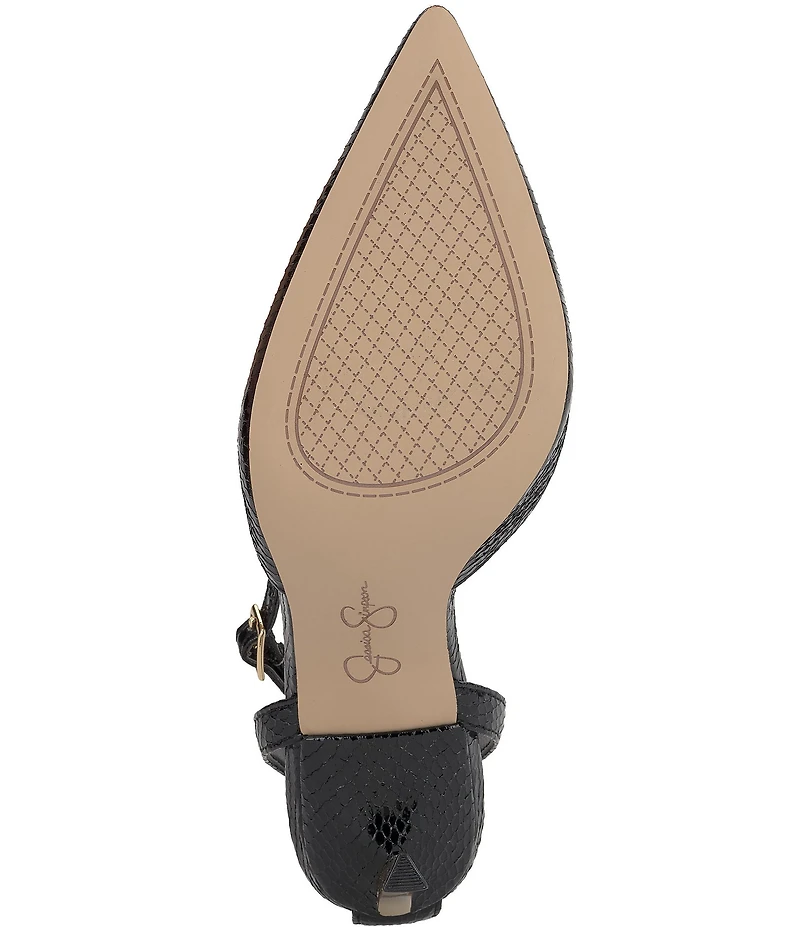 Jessica Simpson Kalynia Embossed Ankle Strap Pumps