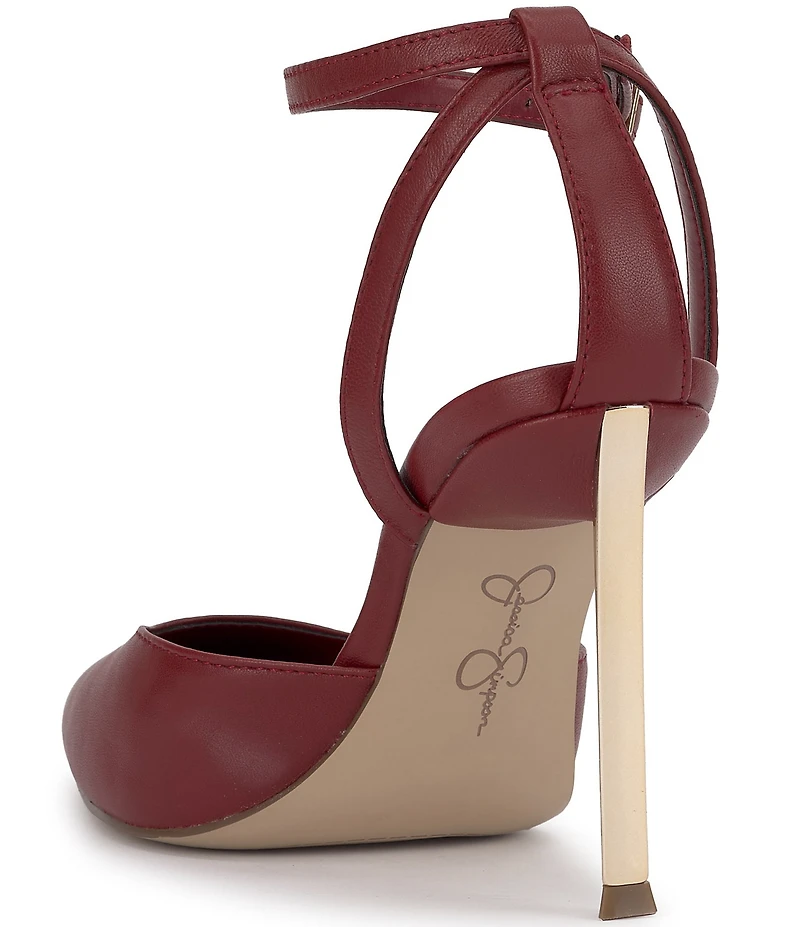 Jessica Simpson Kalynia Leather Ankle Strap Pumps