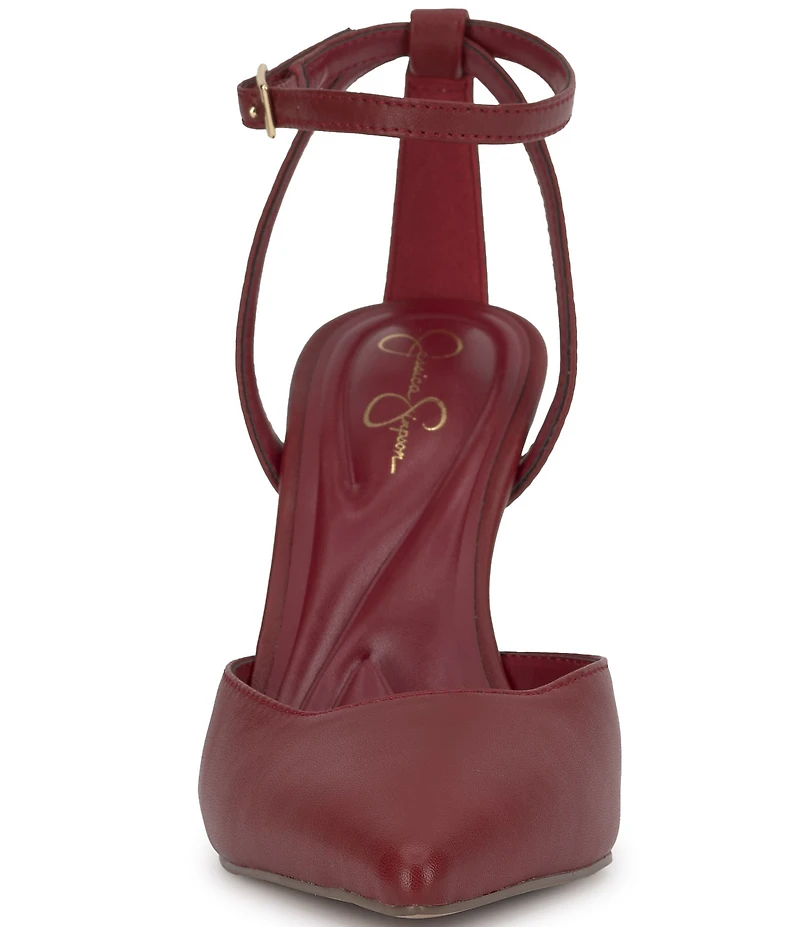 Jessica Simpson Kalynia Leather Ankle Strap Pumps