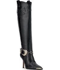 Jessica Simpson Kenzin Western Embellished Buckle Tall Boots
