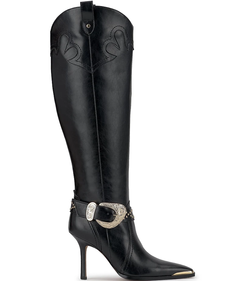 Jessica Simpson Kenzin Western Embellished Buckle Tall Boots