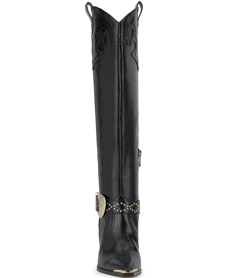 Jessica Simpson Kenzin Western Embellished Buckle Tall Boots