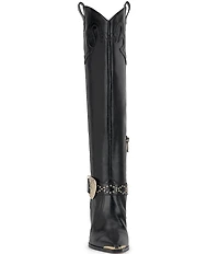 Jessica Simpson Kenzin Western Embellished Buckle Tall Boots