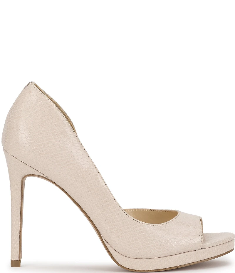 Jessica Simpson Kimli Snake Embossed Peep Toe Pumps