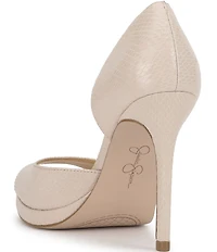 Jessica Simpson Kimli Snake Embossed Peep Toe Pumps