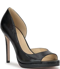 Jessica Simpson Kimli Snake Embossed Peep Toe Pumps
