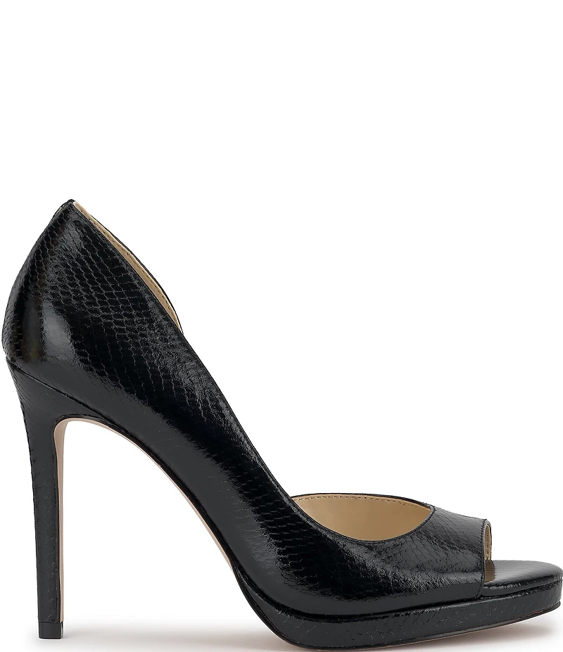Jessica Simpson Kimli Snake Embossed Peep Toe Pumps