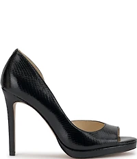 Jessica Simpson Kimli Snake Embossed Peep Toe Pumps
