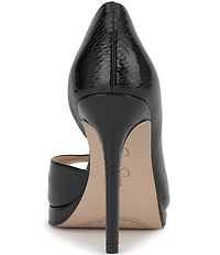 Jessica Simpson Kimli Snake Embossed Peep Toe Pumps
