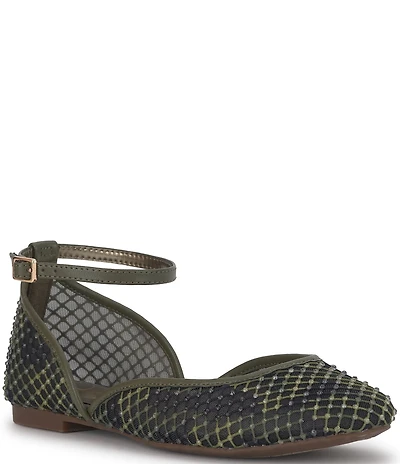 Jessica Simpson Laelli Camo Print Ankle Strap Ballet Flats