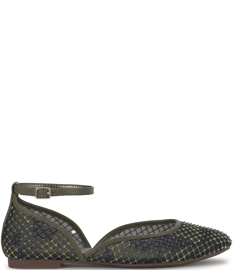 Jessica Simpson Laelli Camo Print Ankle Strap Ballet Flats