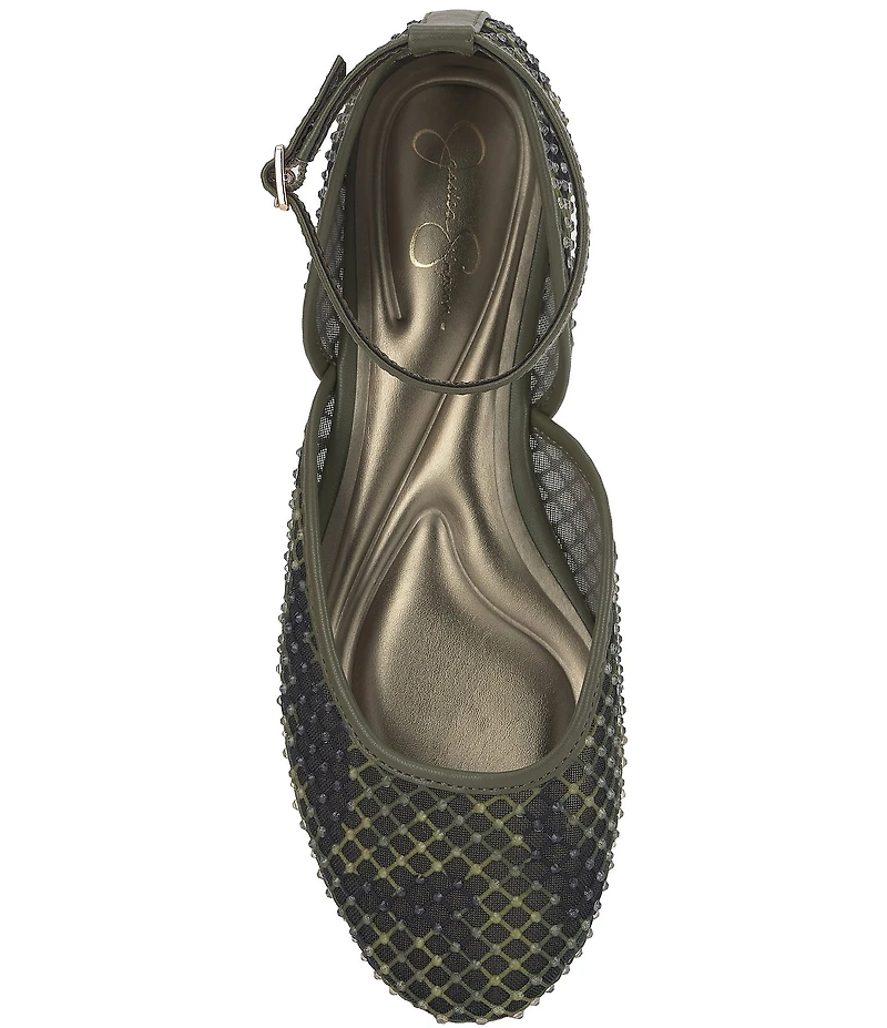 Jessica Simpson Laelli Camo Print Ankle Strap Ballet Flats