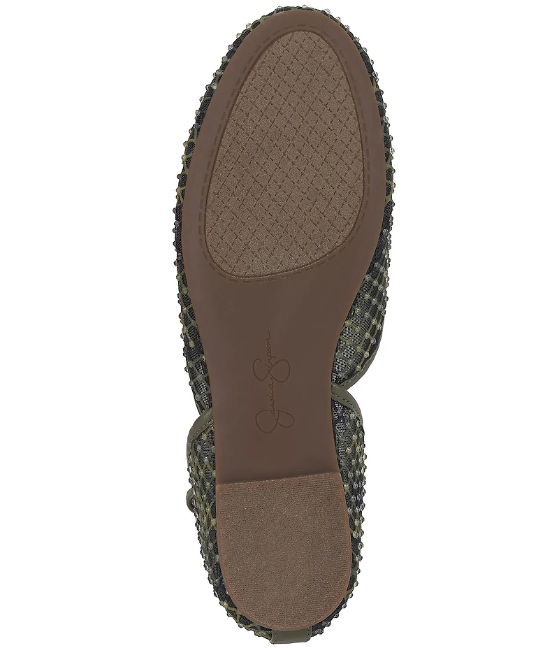 Jessica Simpson Laelli Camo Print Ankle Strap Ballet Flats