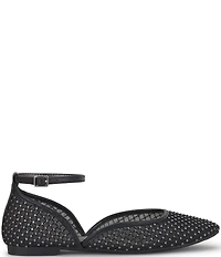 Jessica Simpson Laelli Rhinestone Embellished Ankle Strap Ballet Flats
