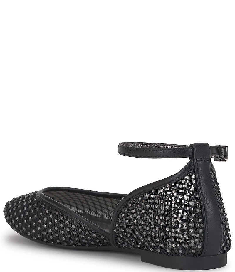 Jessica Simpson Laelli Rhinestone Embellished Ankle Strap Ballet Flats