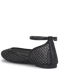 Jessica Simpson Laelli Rhinestone Embellished Ankle Strap Ballet Flats