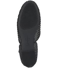 Jessica Simpson Laelli Rhinestone Embellished Ankle Strap Ballet Flats