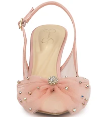 Jessica Simpson Lavilra Mesh Rhinestone Bow Slingback Pumps