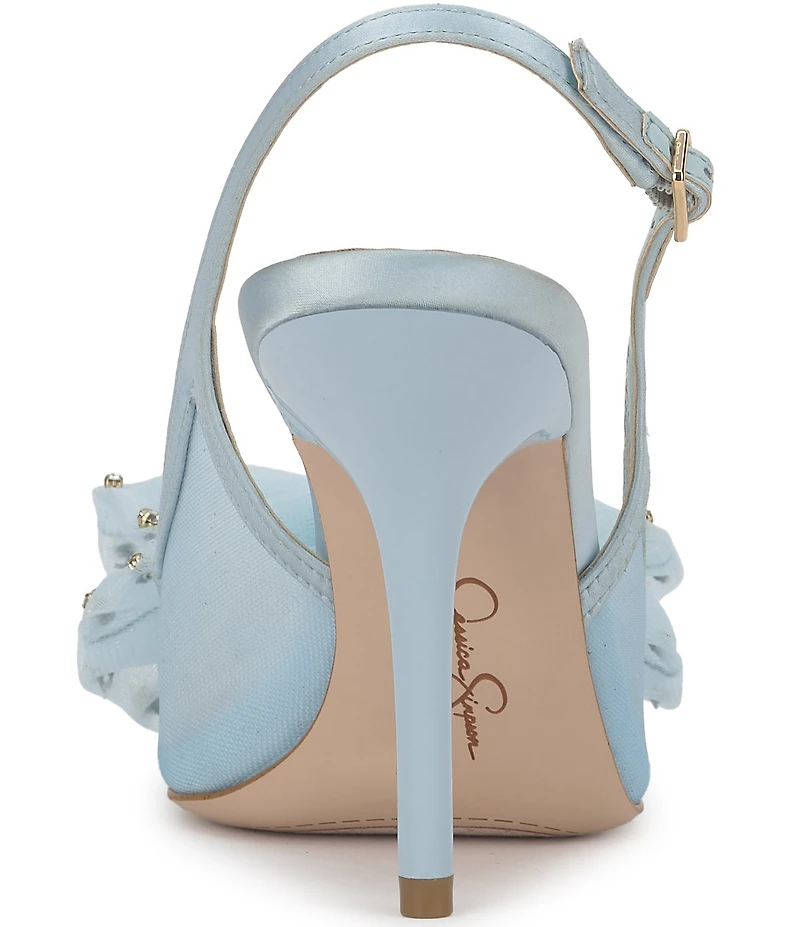 Jessica Simpson Lavilra Mesh Rhinestone Bow Slingback Pumps
