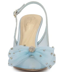 Jessica Simpson Lavilra Mesh Rhinestone Bow Slingback Pumps