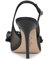 Jessica Simpson Lavilra Mesh Rhinestone Bow Slingback Pumps