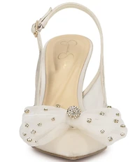 Jessica Simpson Lavilra Mesh Rhinestone Bow Slingback Pumps