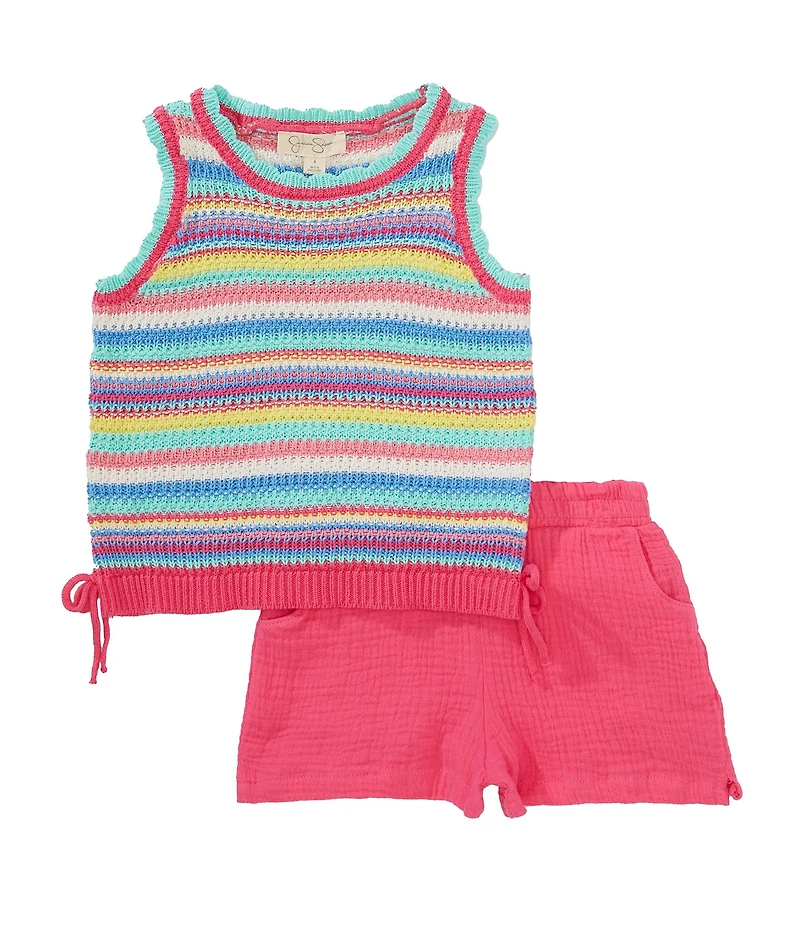 Jessica Simpson Little Girls Crochet Short Set