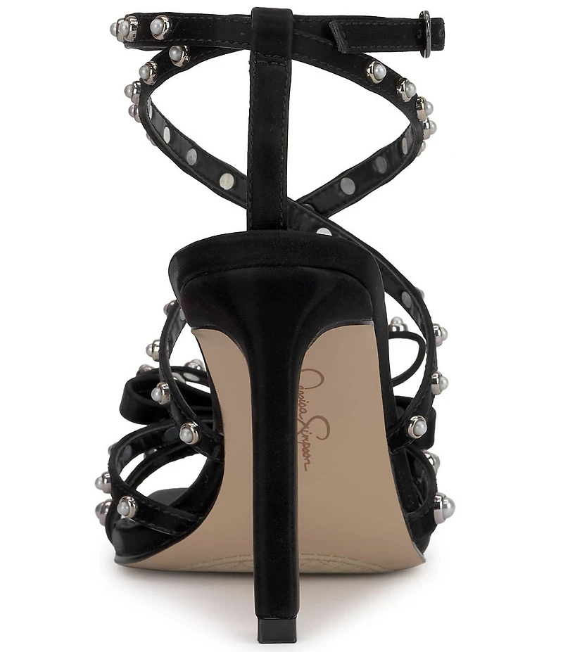 Jessica Simpson Loelva Pearl Studded Strap Bow Dress Sandals