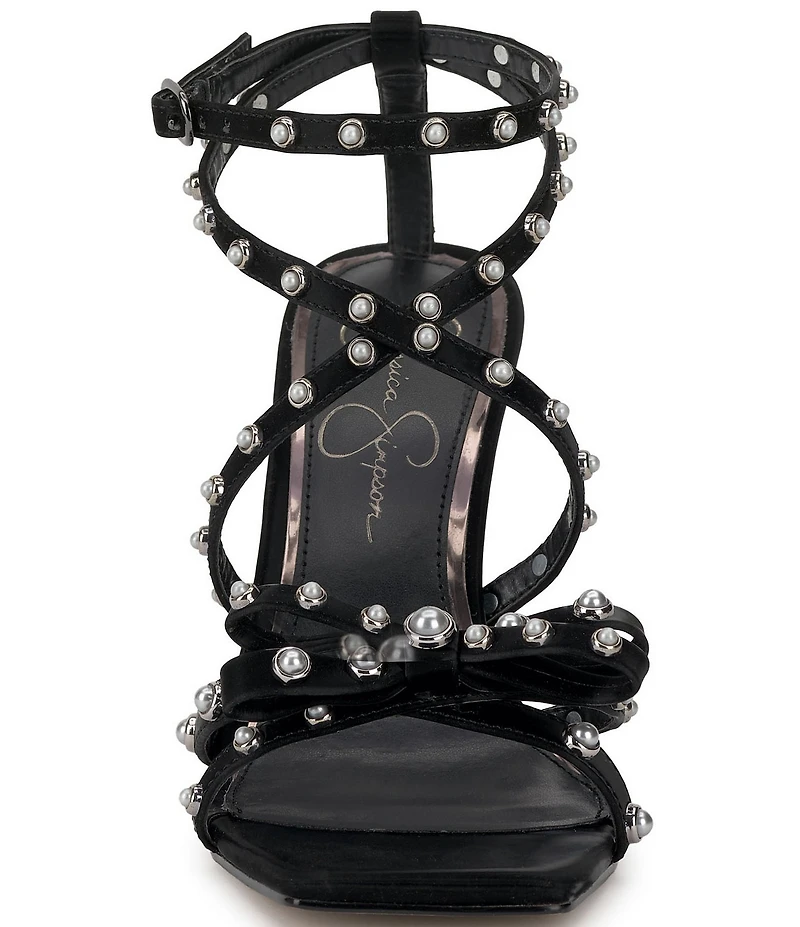 Jessica Simpson Loelva Pearl Studded Strap Bow Dress Sandals