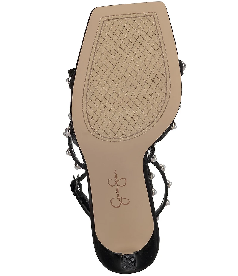 Jessica Simpson Loelva Pearl Studded Strap Bow Dress Sandals