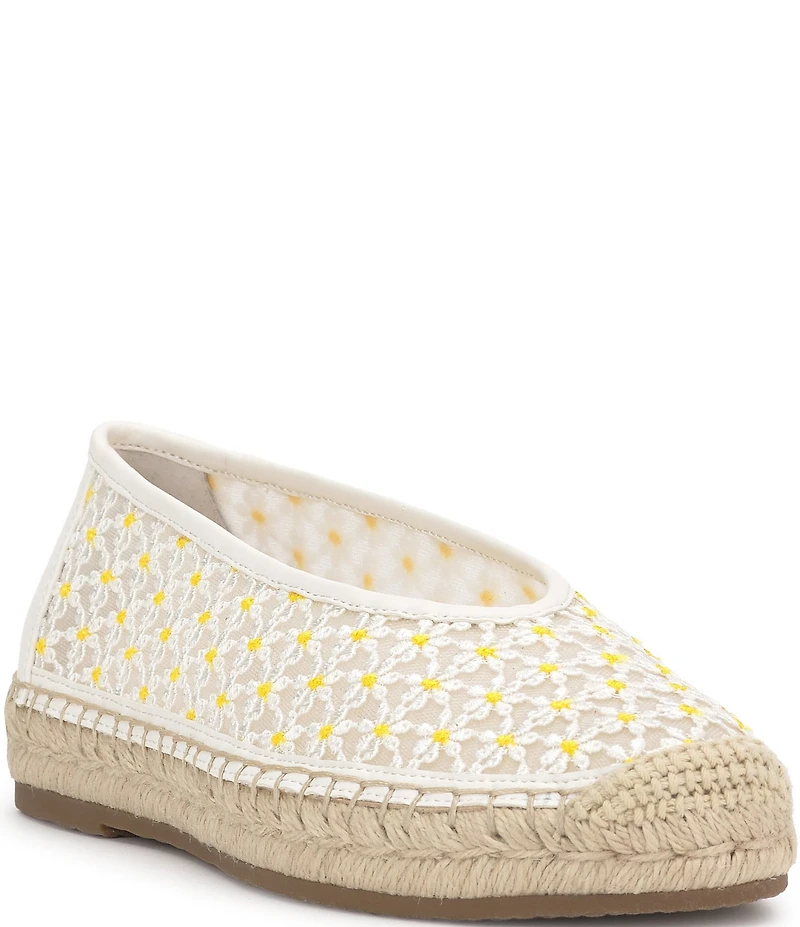 Jessica Simpson Lucciea Daisy Embroidered Espadrille Ballet Flats