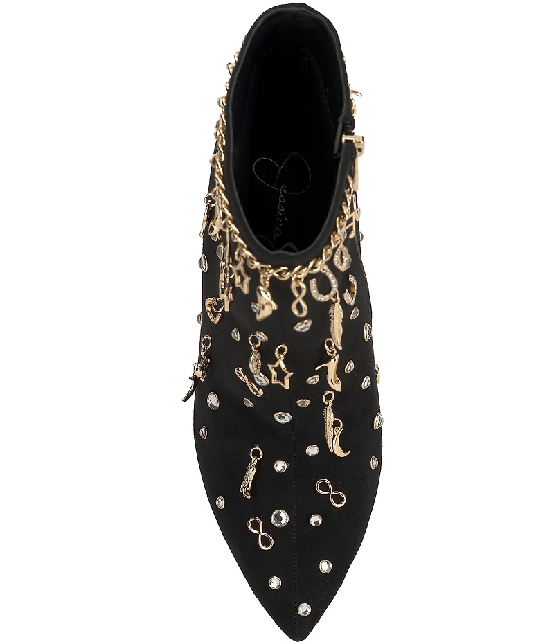 Jessica Simpson Lupire Charm and Rhinestone Booties