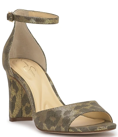 Jessica Simpson Luxcilla Metallic Leopard Dress Sandals