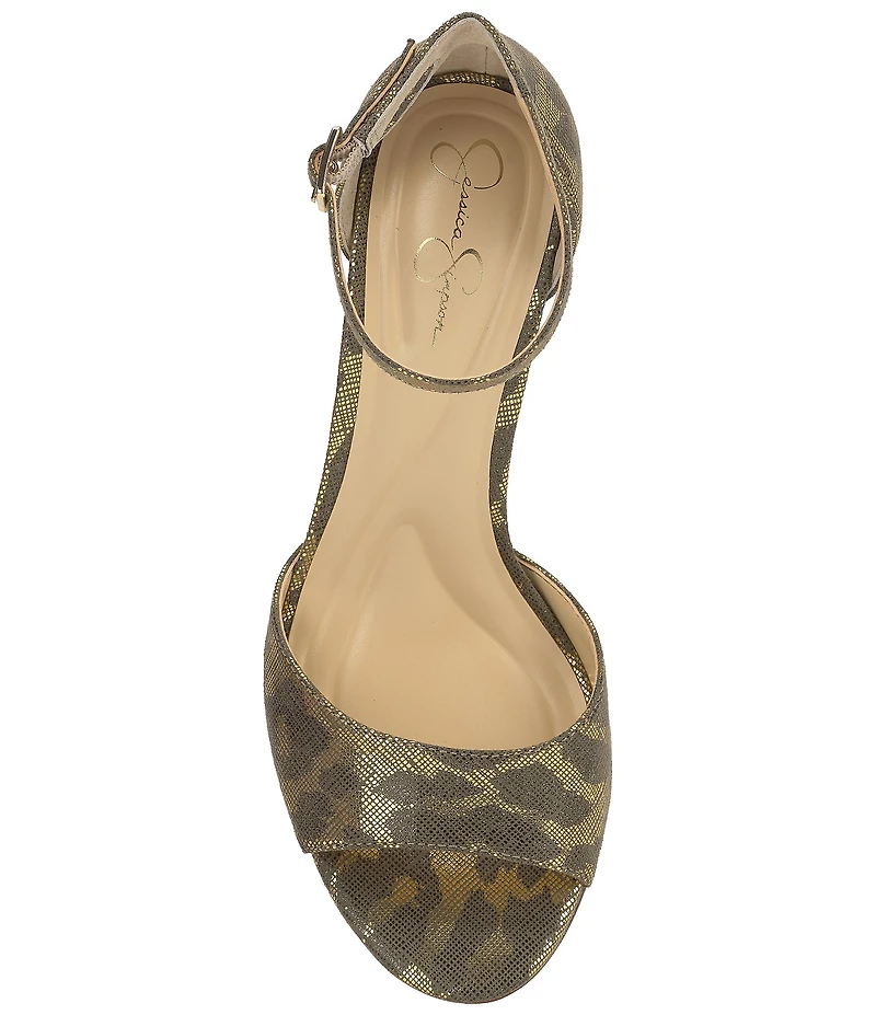 Jessica Simpson Luxcilla Metallic Leopard Dress Sandals