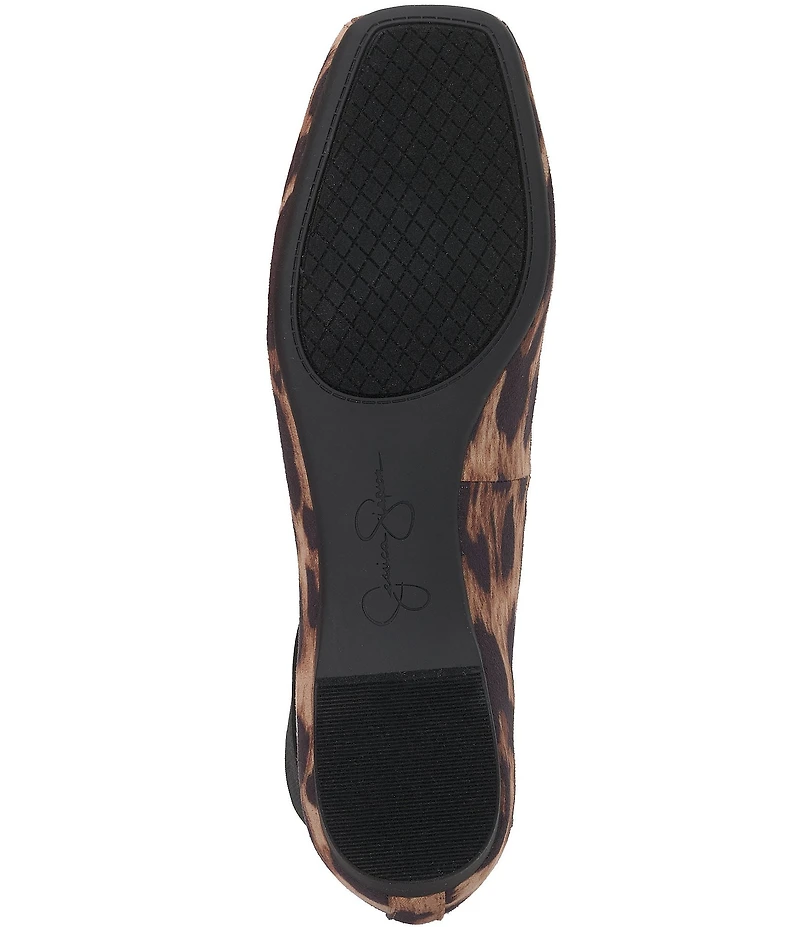Jessica Simpson Mandalaye Leopard Square Toe Ballet Flats