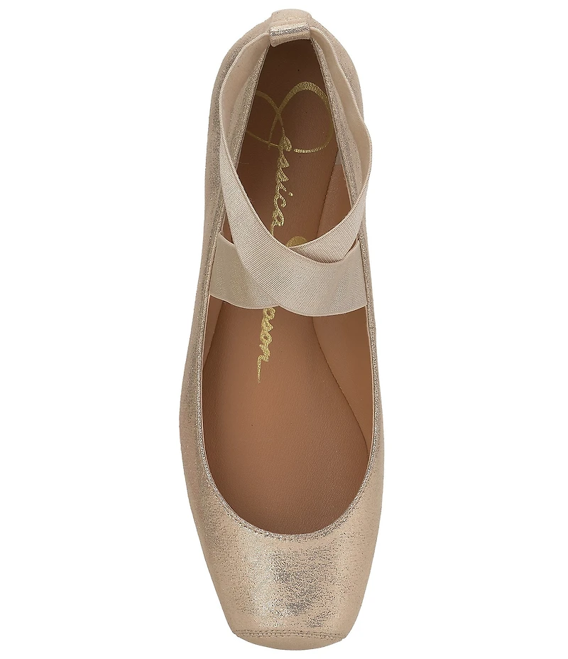 Jessica Simpson Mandalaye Metallic Square-Toe Ballet Flats