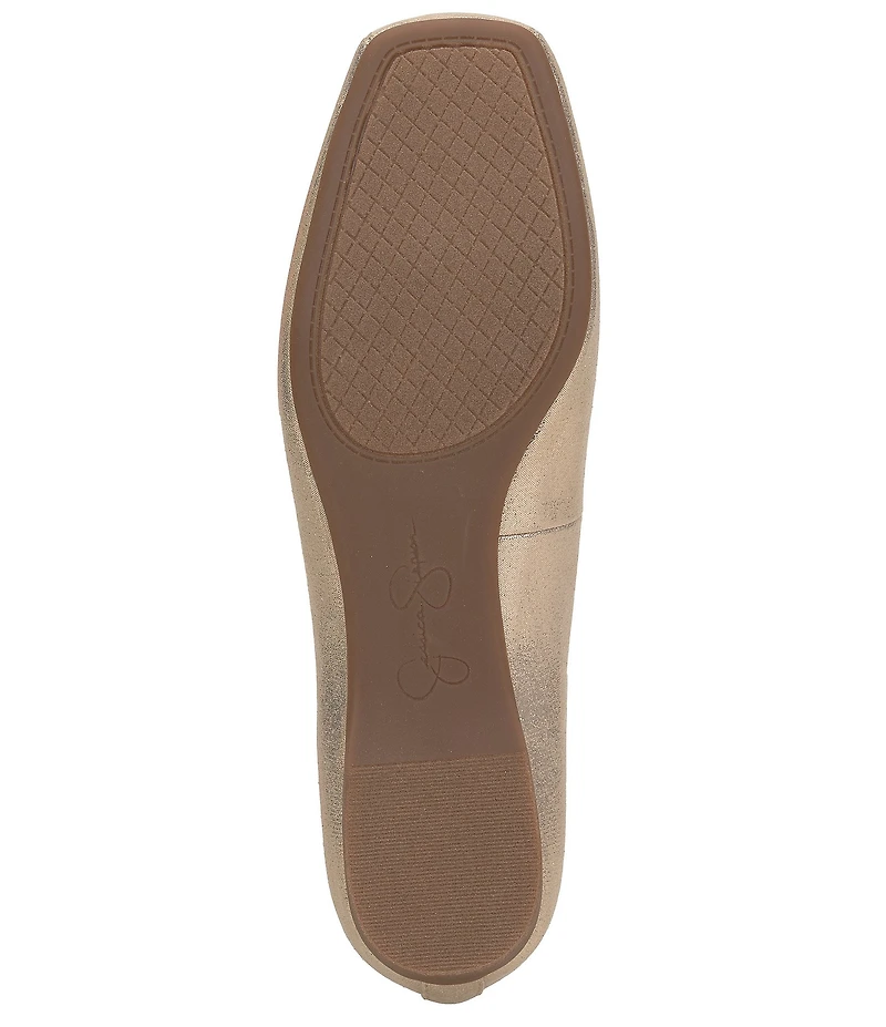Jessica Simpson Mandalaye Metallic Square-Toe Ballet Flats