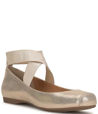 Jessica Simpson Mandalaye Metallic Square-Toe Ballet Flats