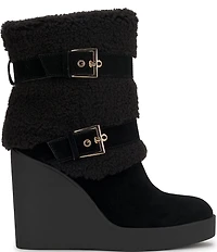 Jessica Simpson Meztyn Suede Shearling Wedge Booties