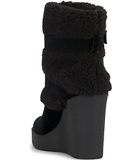 Jessica Simpson Meztyn Suede Shearling Wedge Booties