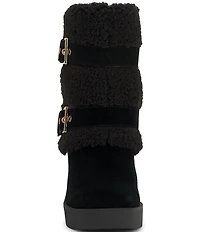 Jessica Simpson Meztyn Suede Shearling Wedge Booties