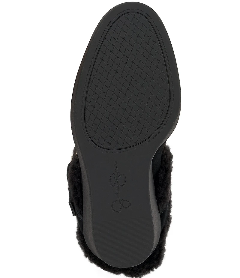 Jessica Simpson Meztyn Suede Shearling Wedge Booties