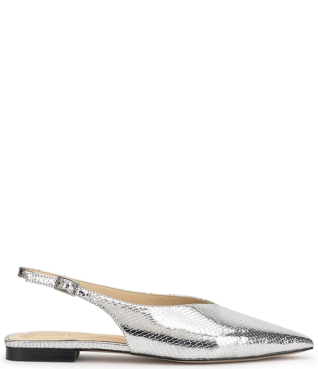 Jessica Simpson Mezzah Embossed Faux Leather Slingback Flats at
