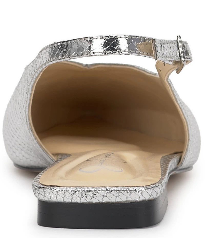 Jessica Simpson Mezzah Embossed Faux Leather Slingback Flats