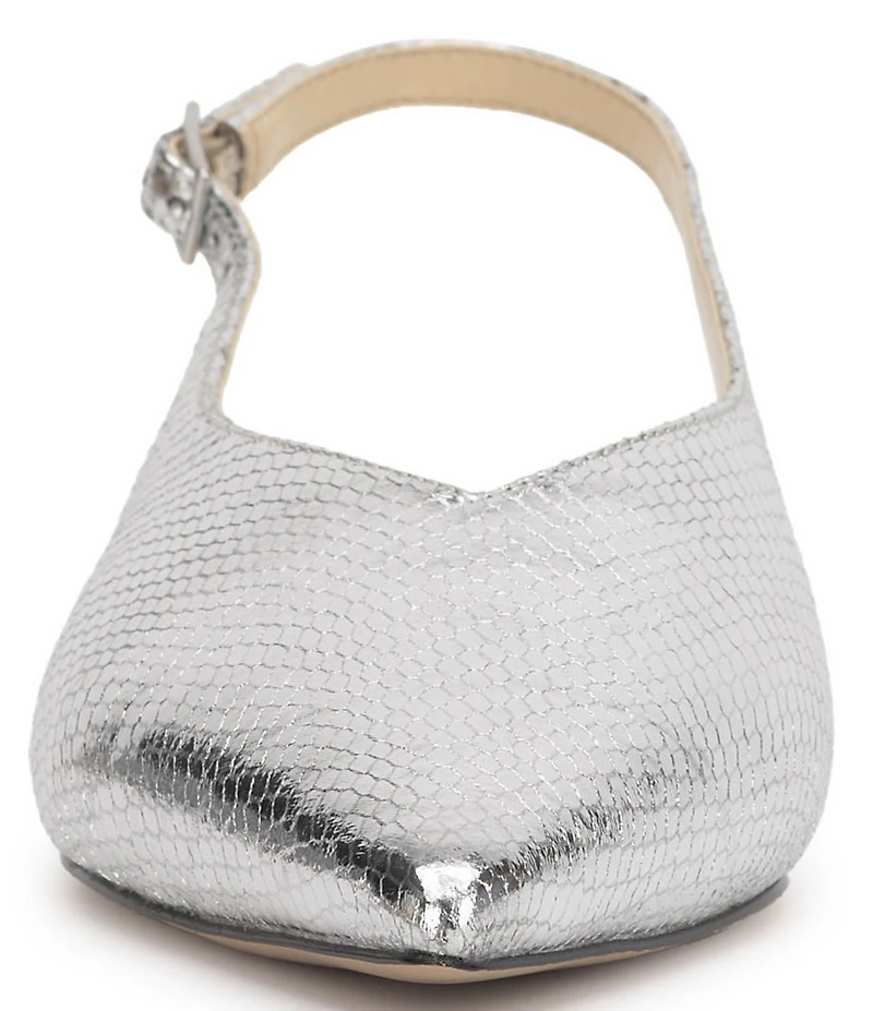 Jessica Simpson Mezzah Embossed Faux Leather Slingback Flats