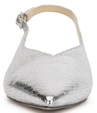 Jessica Simpson Mezzah Embossed Faux Leather Slingback Flats