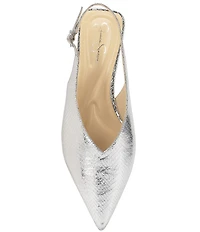 Jessica Simpson Mezzah Embossed Faux Leather Slingback Flats